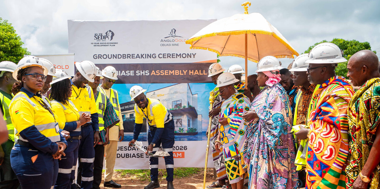 Major Education Boost as Obuasi Mine Commences Construction of New Edubiase SHS Multipurpose Assembly Hall